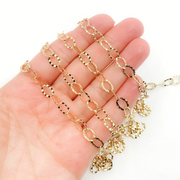 Gold Plated 925 Sterling Silver Hammered Round Link Chains